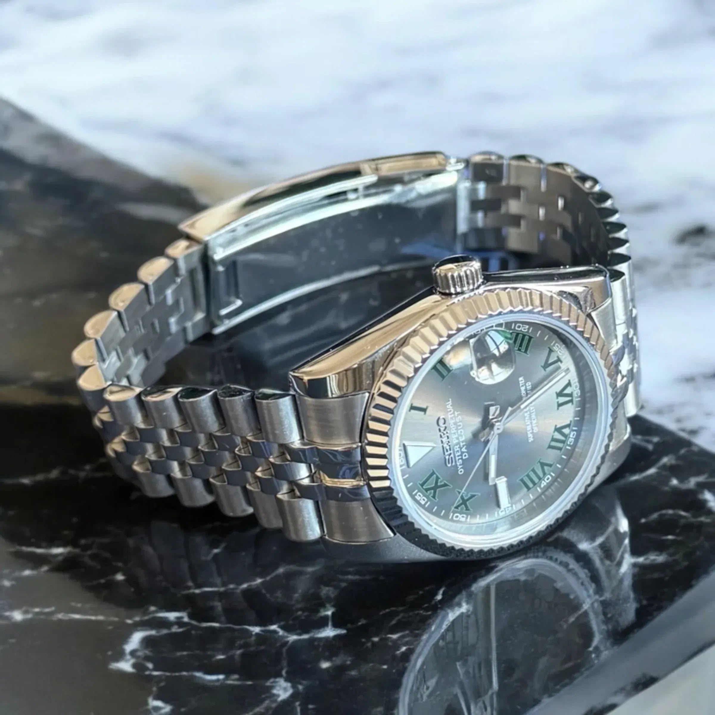 Seiko Mod Datejust Bleu clair ÆLL Atelier