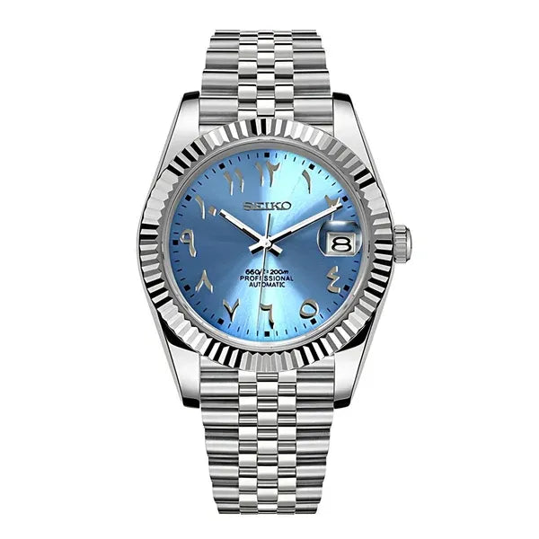 Seiko Mod Datejust arabic bleu glace ÆLL Atelier