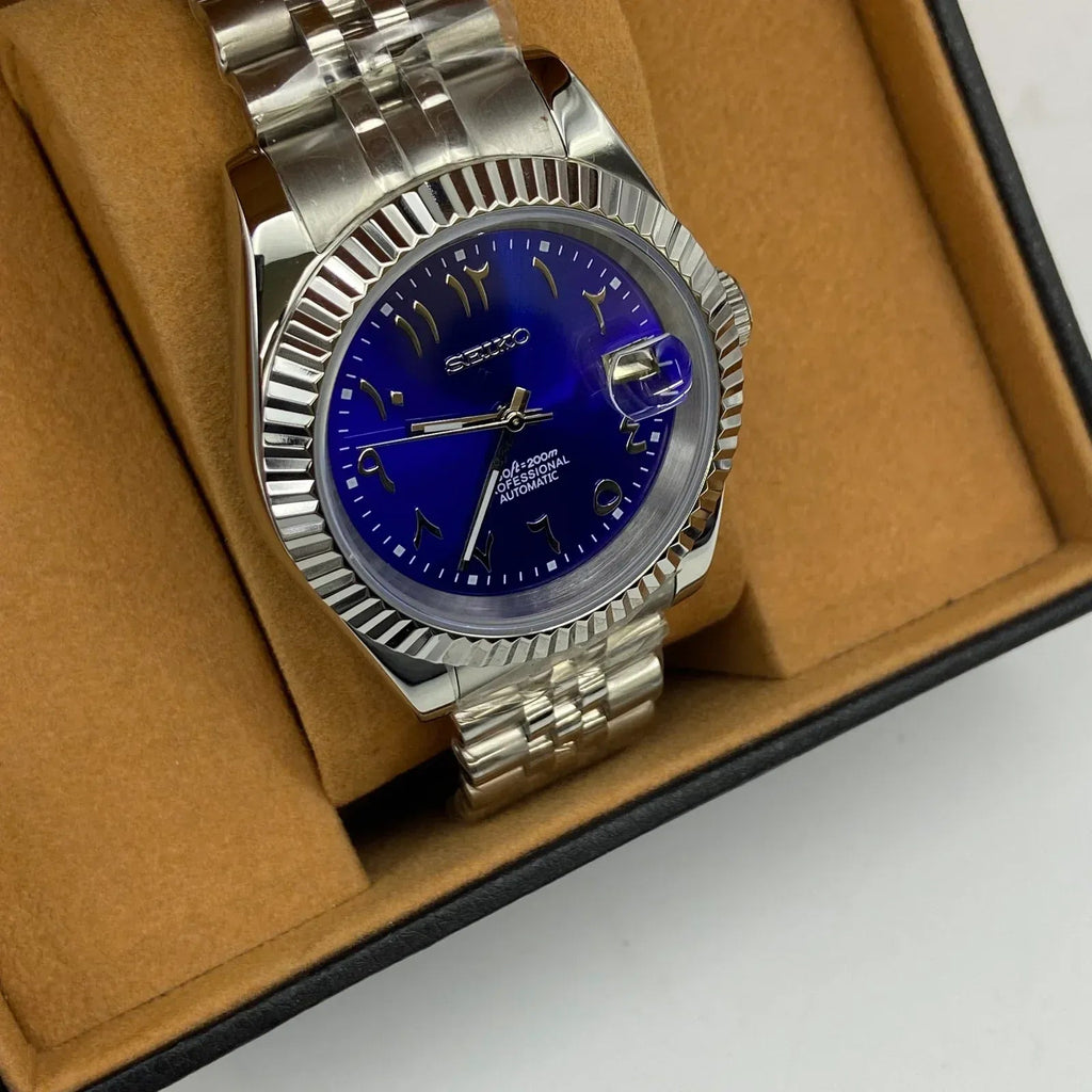 Seiko Mod Datejust arabic bleu foncé ÆLL Atelier