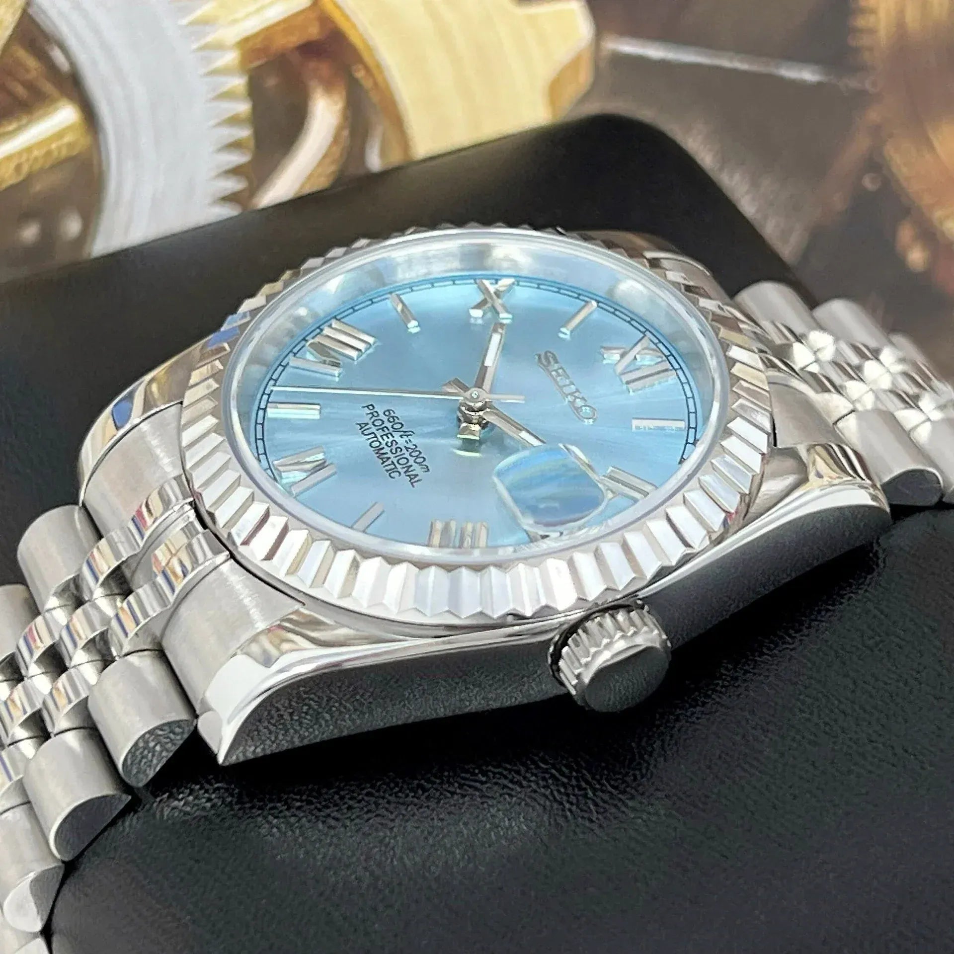 Seiko Mod Datejust Bleu clair ÆLL Atelier