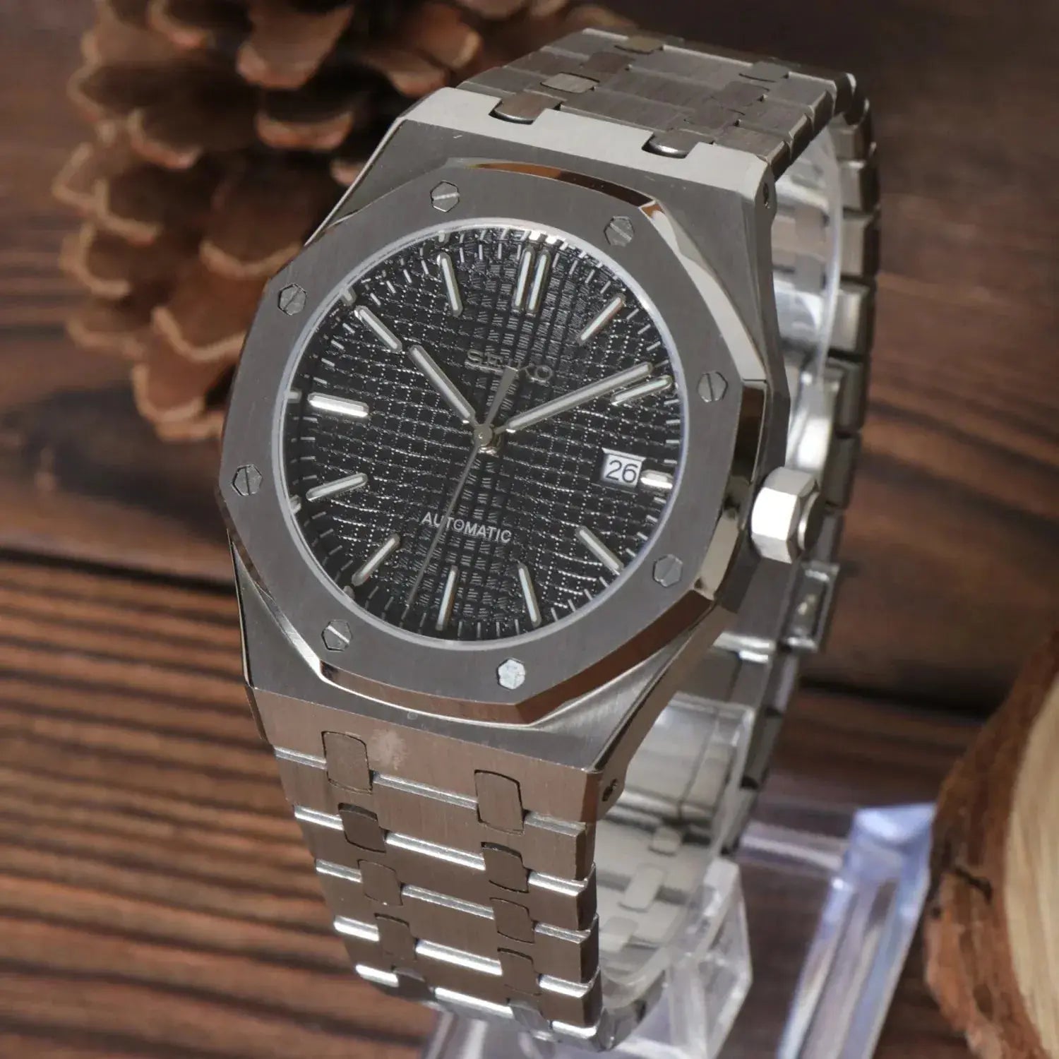 Seiko Mod Royal Oak noir ÆLL Atelier