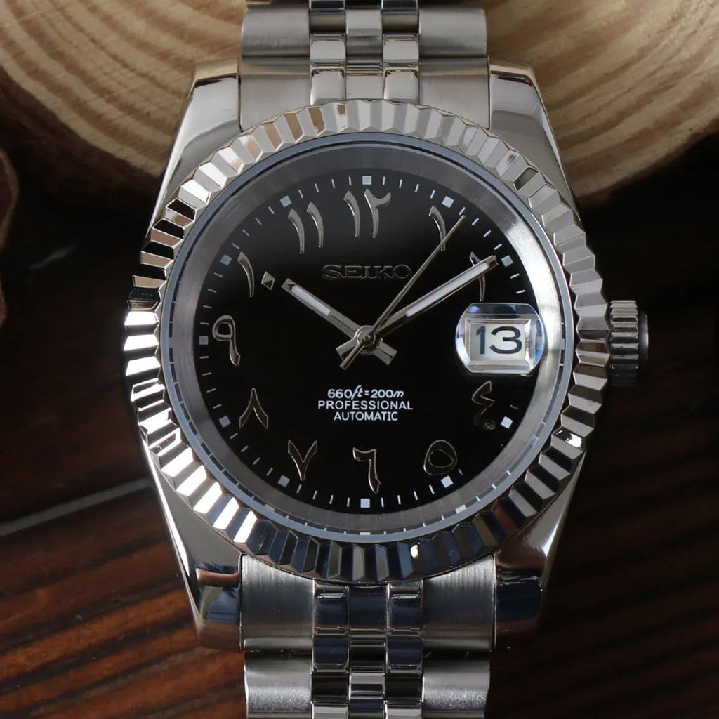 Seiko Mod Datejust arabic noir ÆLL Atelier