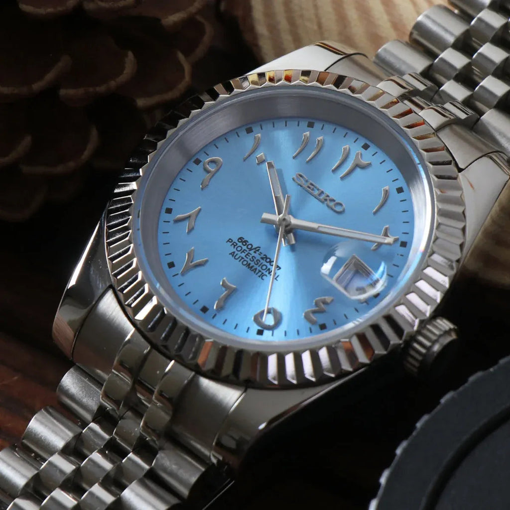 Seiko Mod Datejust arabic bleu glace ÆLL Atelier